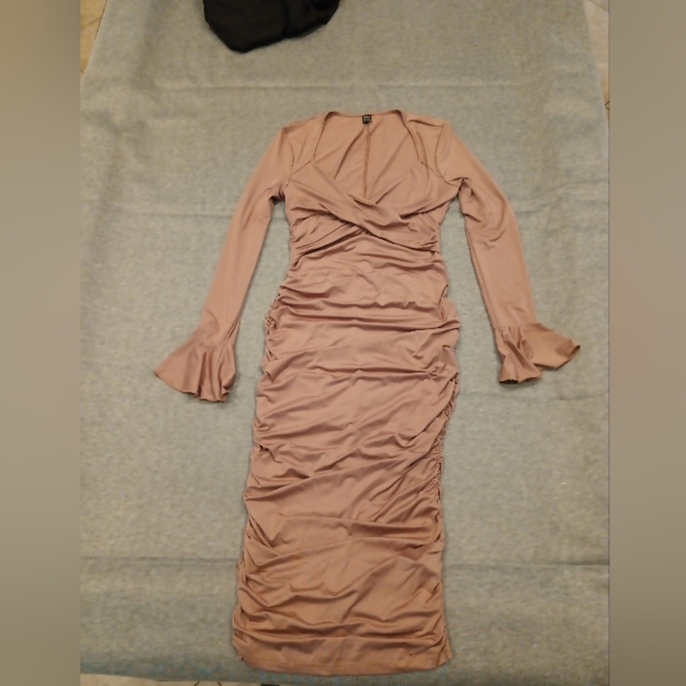 SHEIN Dusty Pink Long Sleeve Dress